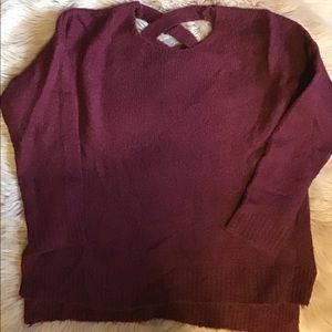 Burgundy Sweater open back